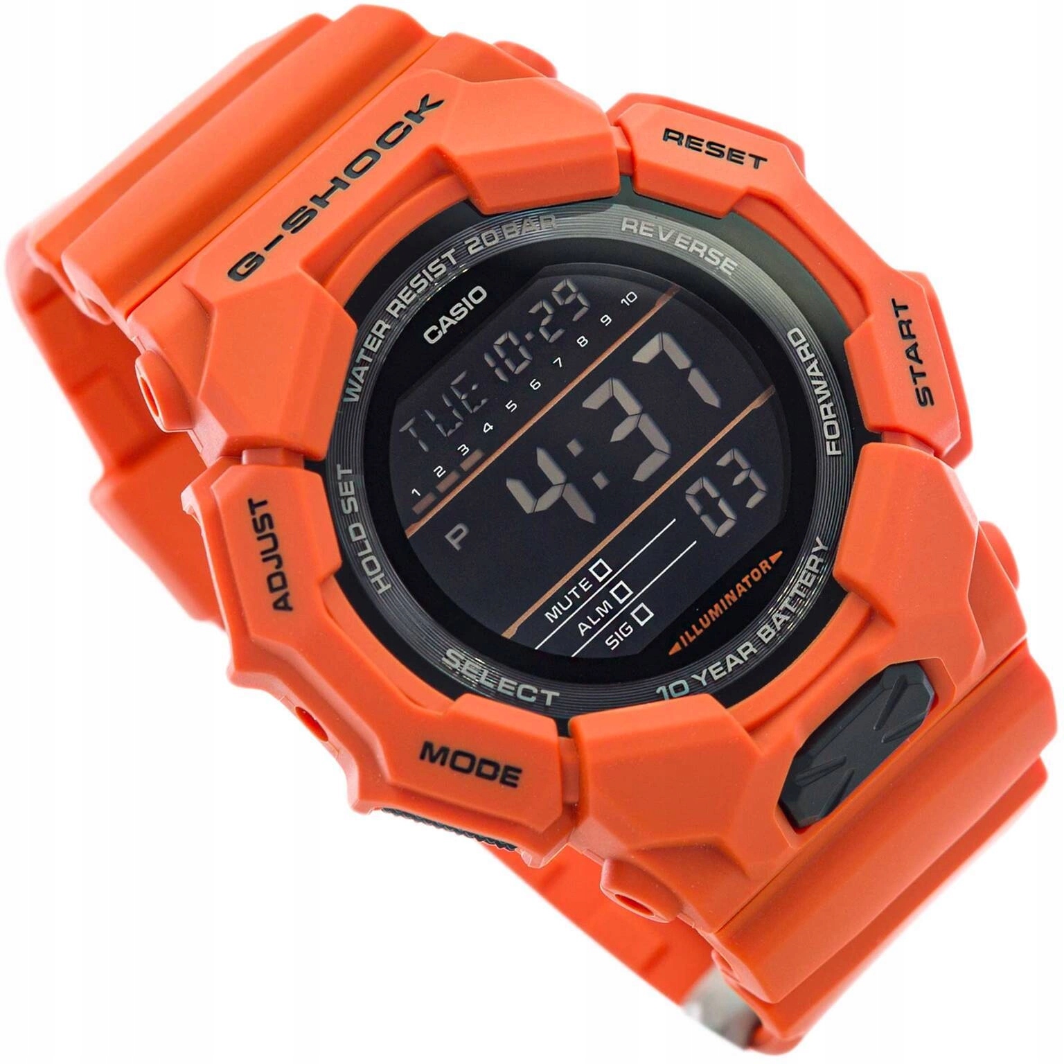 Pánské Hodinky Casio GD-010-4ER G-shock Oranžové Se Sportovním Řemínkem, Vodotěsnost 200M