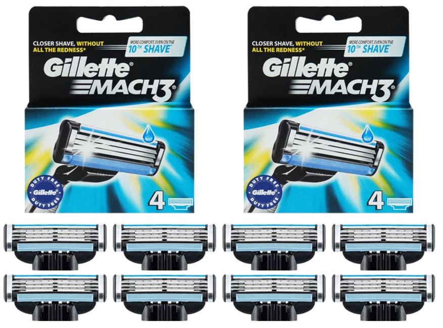 Wkłady do maszynki golenia Gillette Mach3 8 szt. ostrza wymienne zapasowe-Zdjęcie-0
