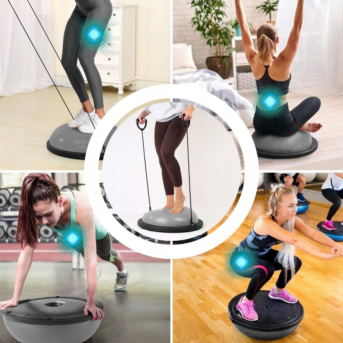 Balanční platforma šedá gymnastický míč, trenér rovnováhy, expandér