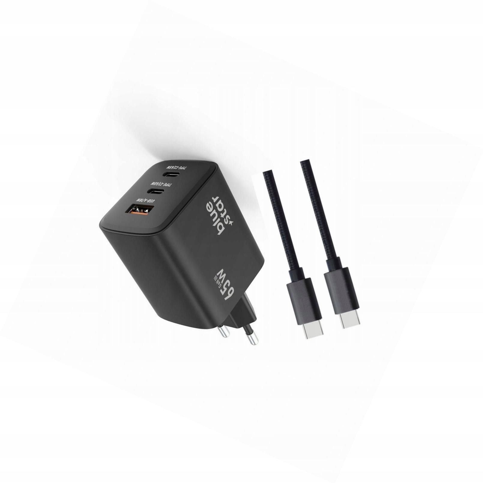 Szybka ładowarka Gan 65W z długim kablem 3 wejścia do Xiaomi 15 5G