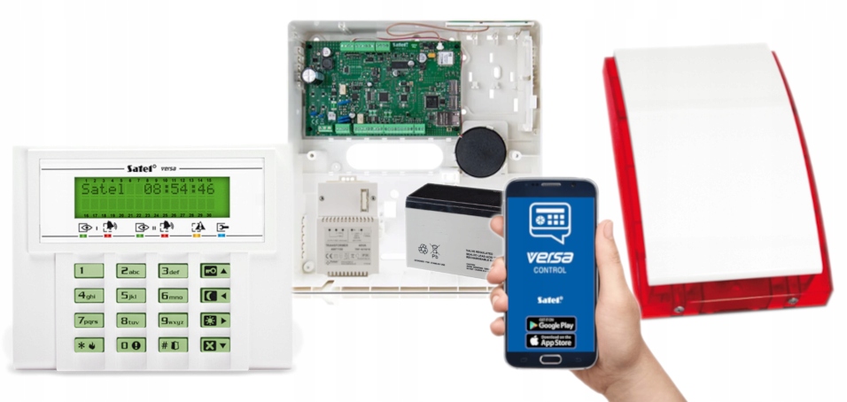 Satel Versa Plus System Alarmowy LCD Gsm Gprs Pstn Push Aplikacja Syrena