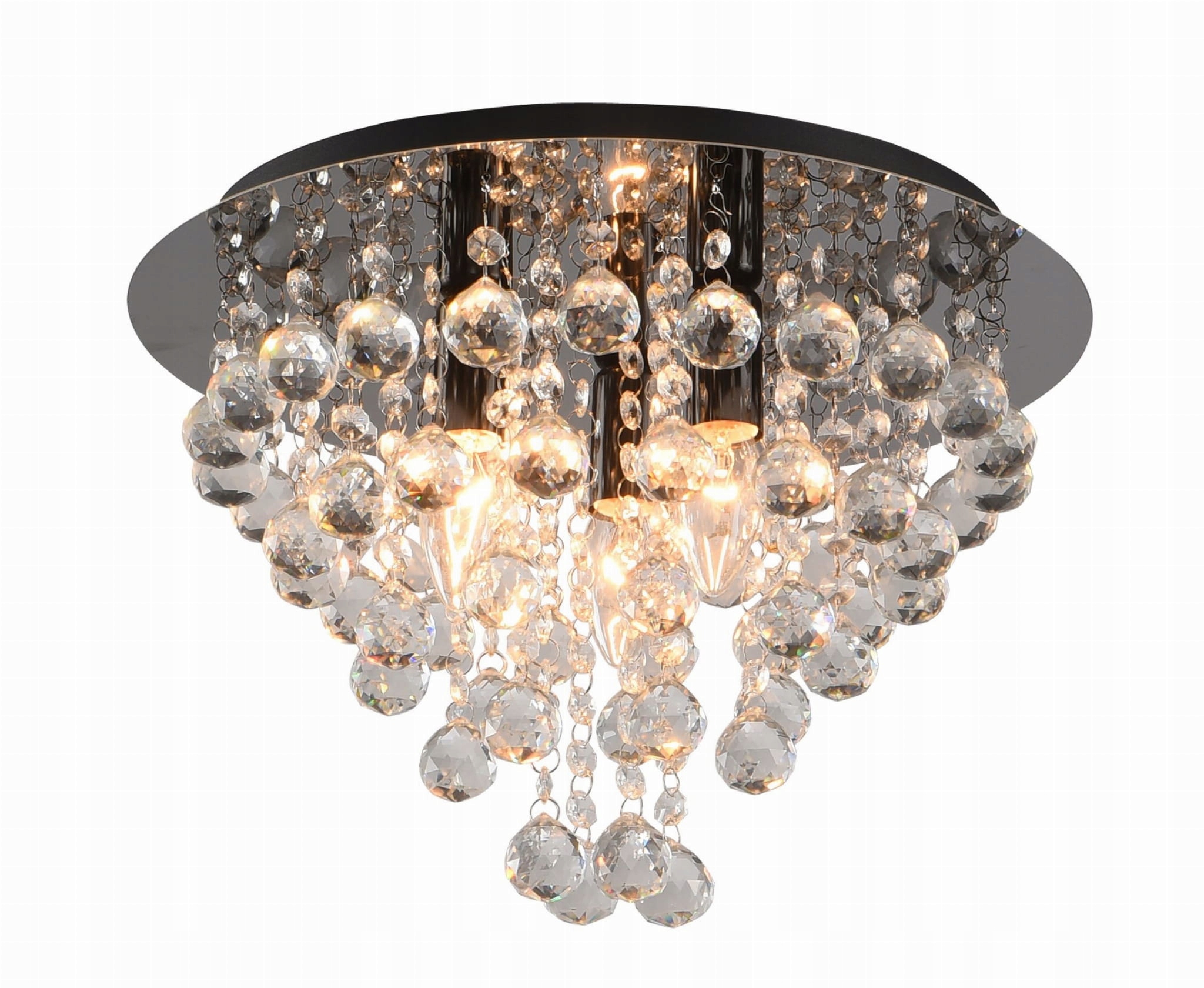 London Crystla stropné svietidlo 3pl. Čierny Chrom