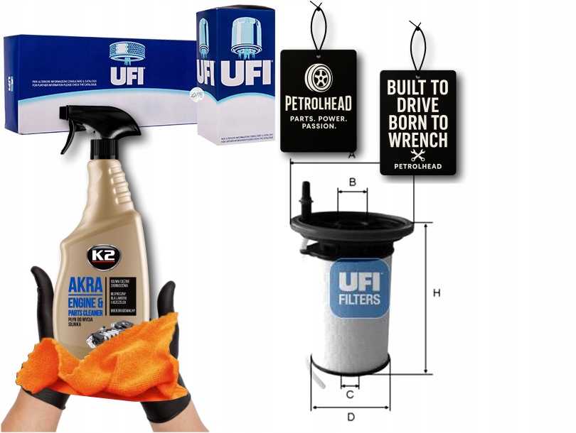 Palivový Filtr Fiat Doblo 11- Ufi #Petrolhead Pro+ Kit12