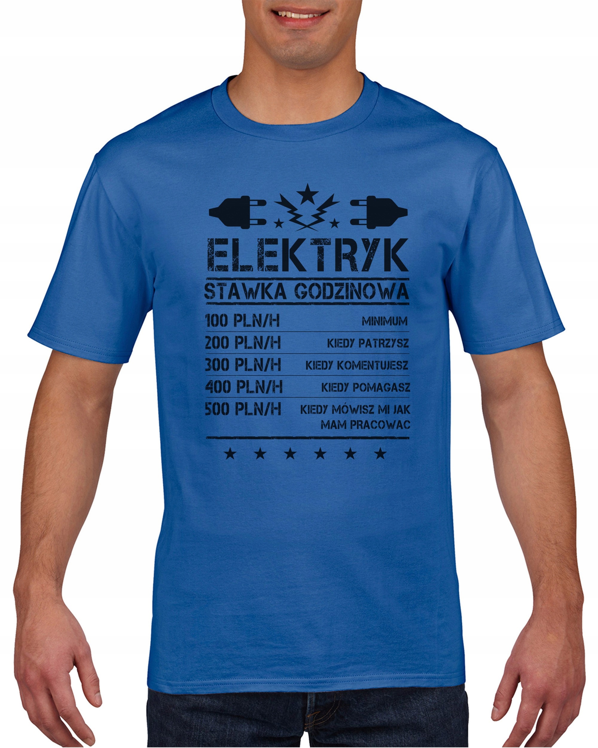 

Koszulka męska Elektryk stawka godzinowa M