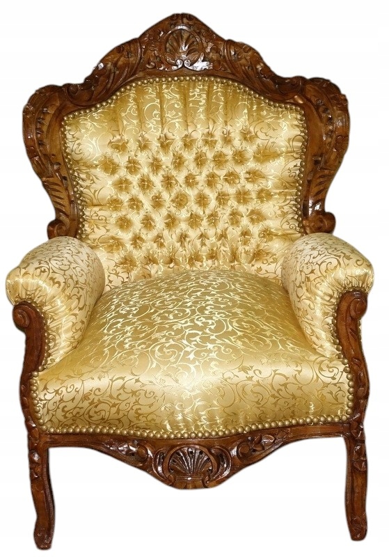 Fotel w stylu Barokowym Orzech Glamour