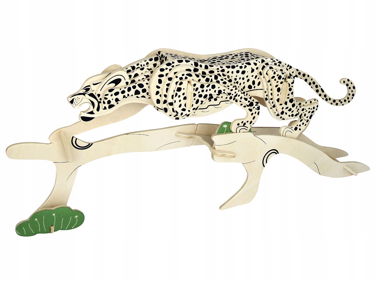 Leopard składanka drewniana puzzle 3D M049