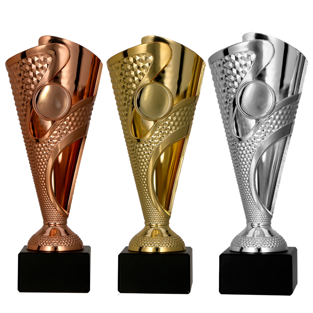 Komplet Zestaw Pucharów Puchar 3 Szt 17 cm Grawer emblemat 1 2 3