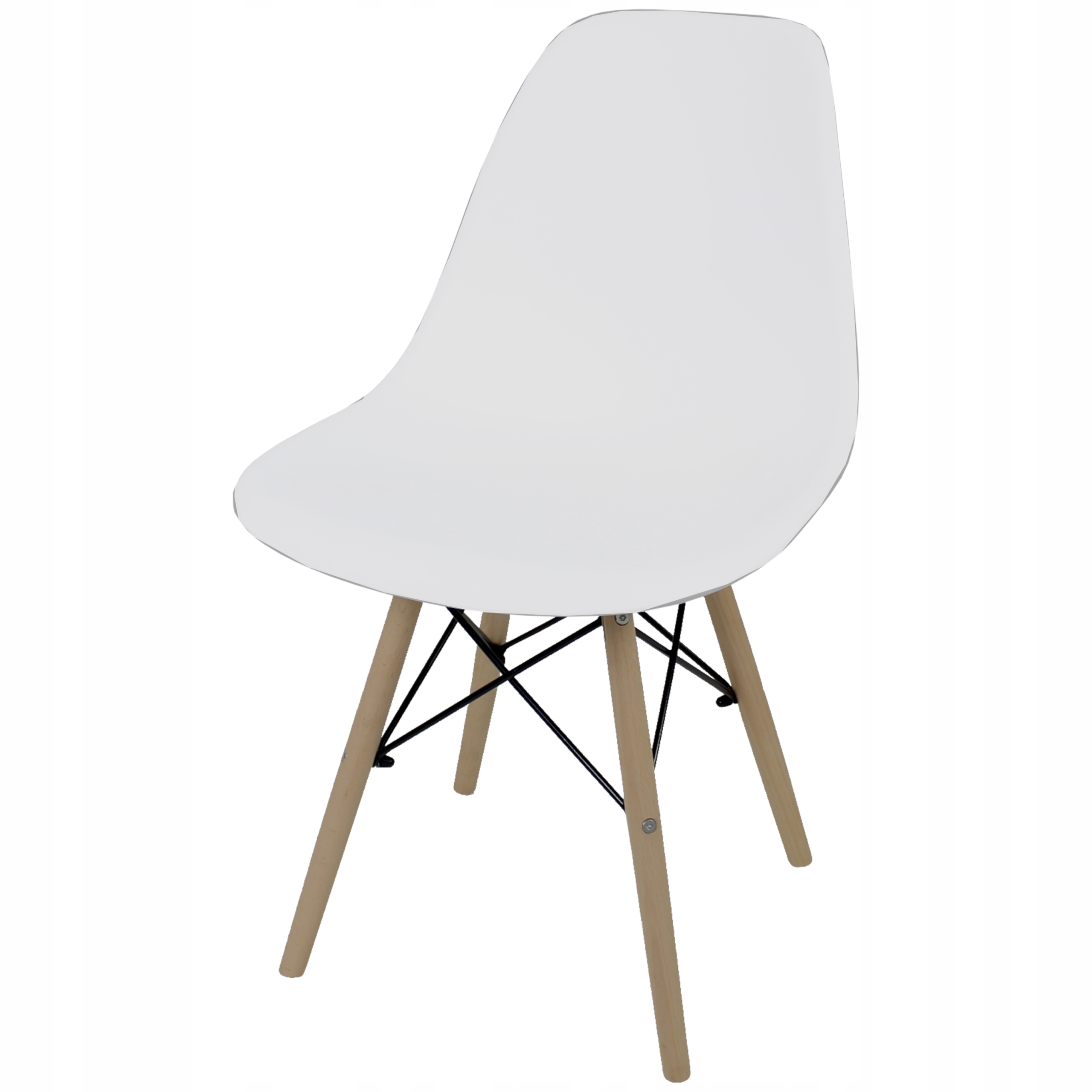 Skandynawski zestaw stół i 4 krzesła kolor biały Wysokość krzesła 82 cm