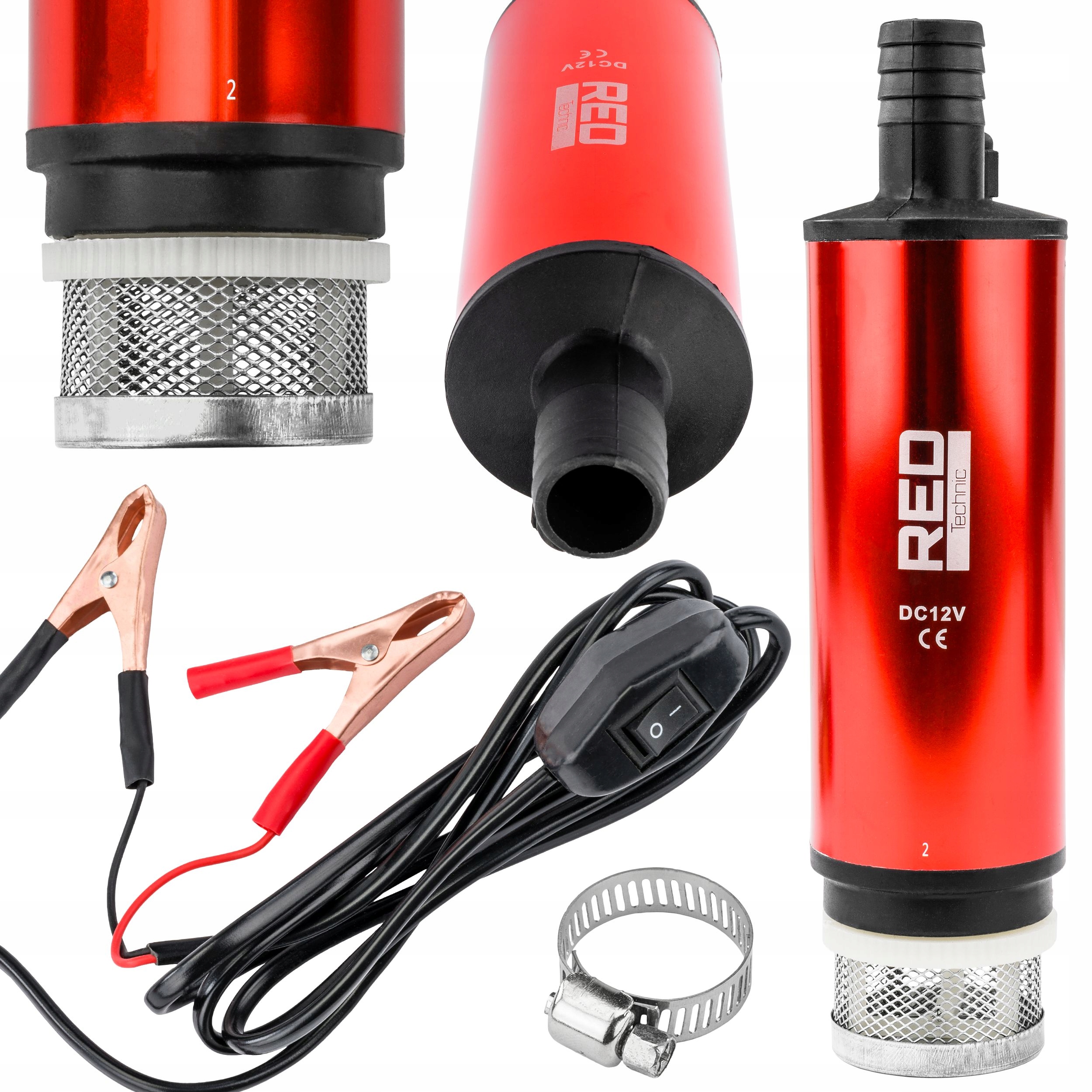 Pompa do paliw RED TECHNIC 12 V 40 l/min stal nierdzewna