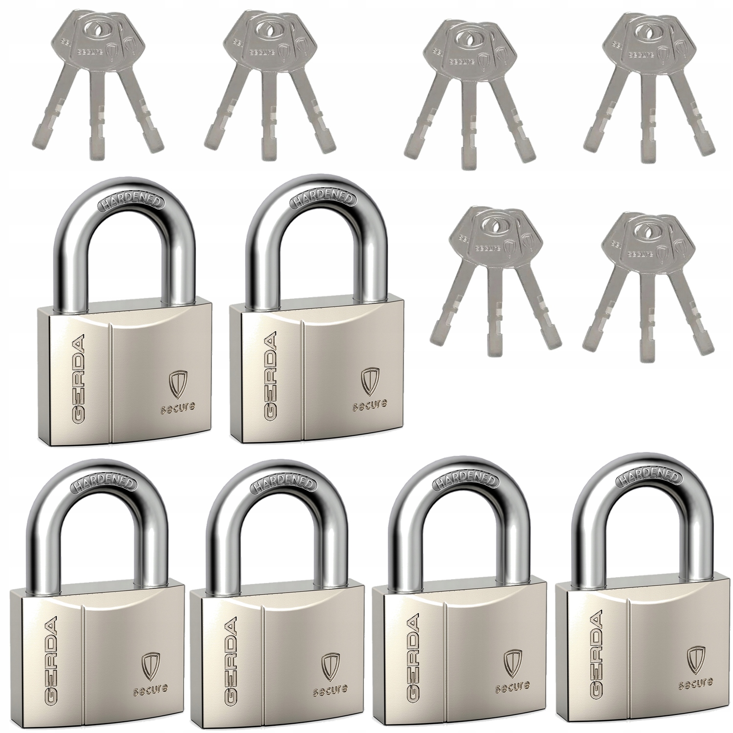 

Zestaw 6 kłódek system 1 jeden klucz Gerda Ksws 50