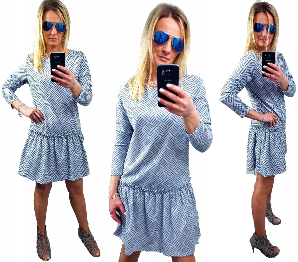 

Sukienka Boho Etno Folk Rozkloszowana Trapezowa B6