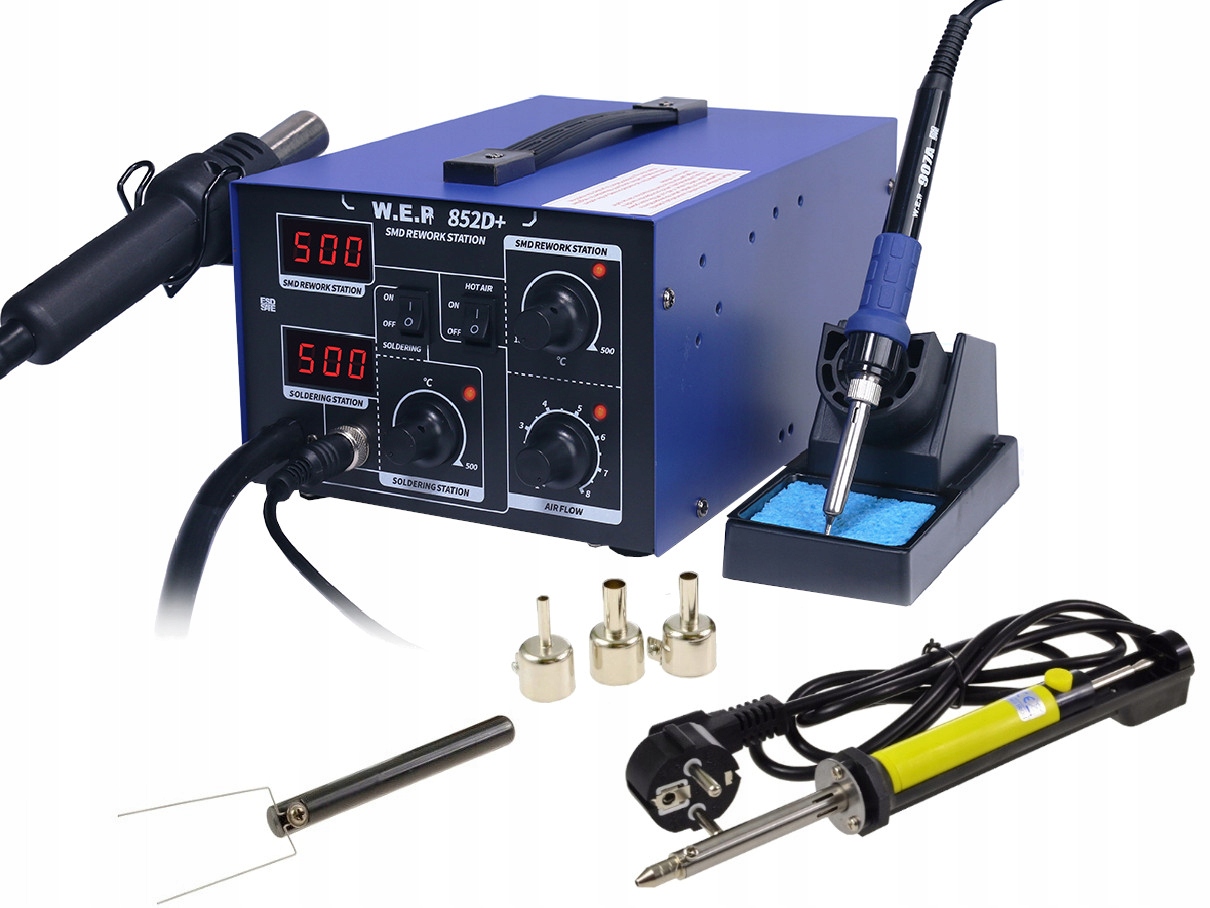 

Stacja Lutownicza Wep 852D+ 2w1 dysze +odsysacz