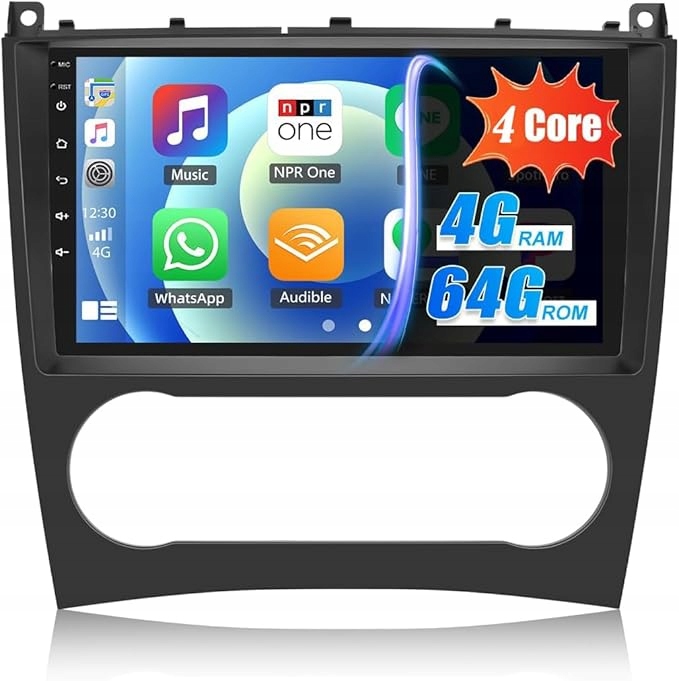 Camecho 9" Android Auto13 Rádio Mercedes W203 W209 4G+64G CarPlay Gps Bt