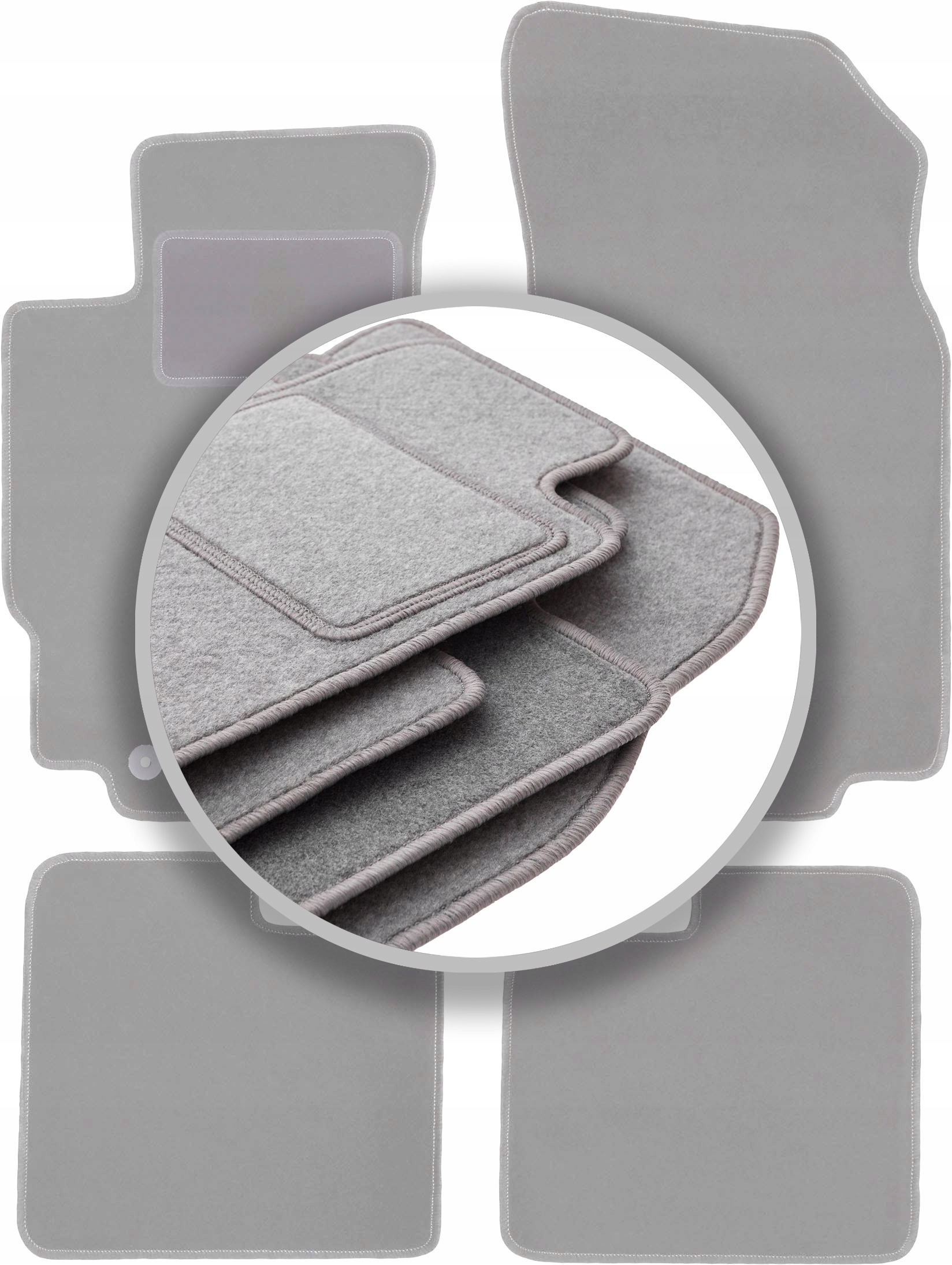 Velurové koberce Oslo šedé pro: Peugeot 406 sedan, kombi, Break 1995-2004