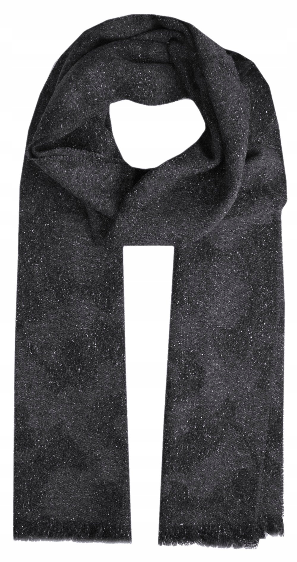 Pánská vlněná šála s hedvábím V. Fraas Maskáčový, Melanž Grafitová