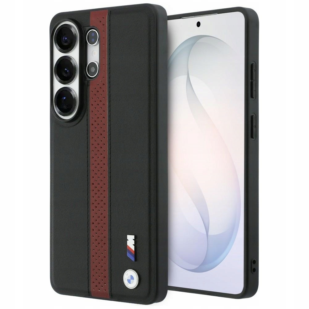 Pouzdro pro Samsung Galaxy S26 Ultra Bmw M Perforated Stripe červené kožené