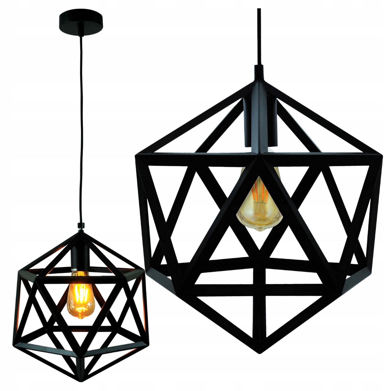 Geometrické Stropní závěsné svítidlo E27 černé