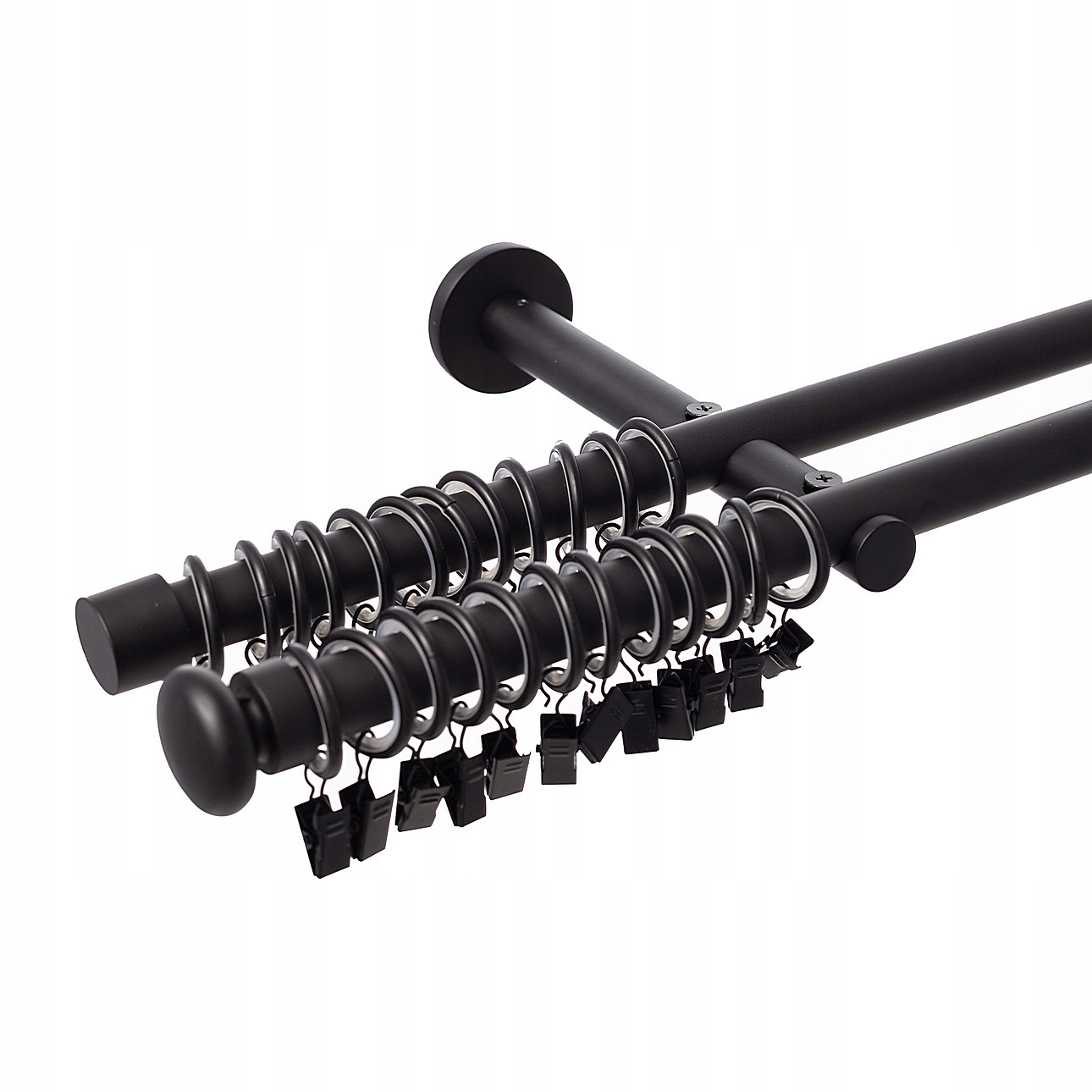 Dekoria Garnýž dvojitá Modern black matt 200cm