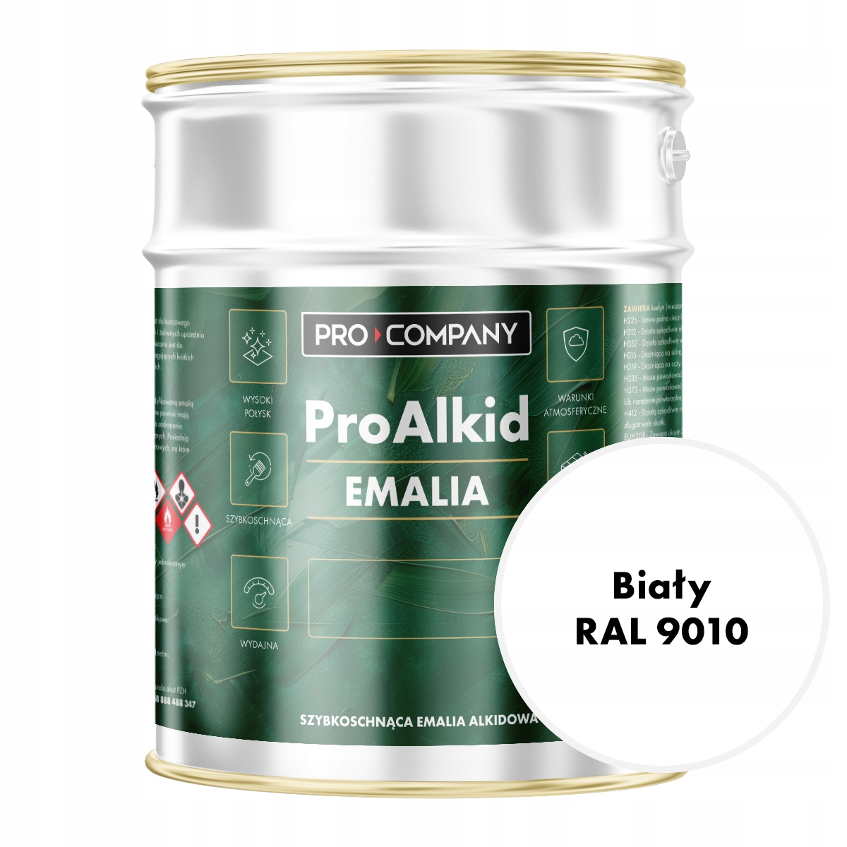 Pro Alkid szybkoschnąca emalia alkidowa 10l Biały alpejski Ral 9010