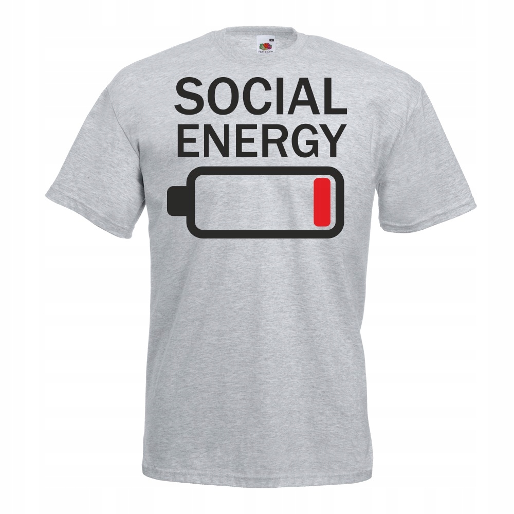 

Koszulka zabawna social energy L szara