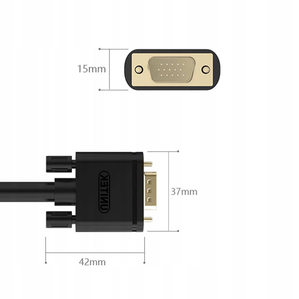 Kabel Unitek przewód PREMIUM VGA HD15 M/M 5m Kod producenta Y-C505G