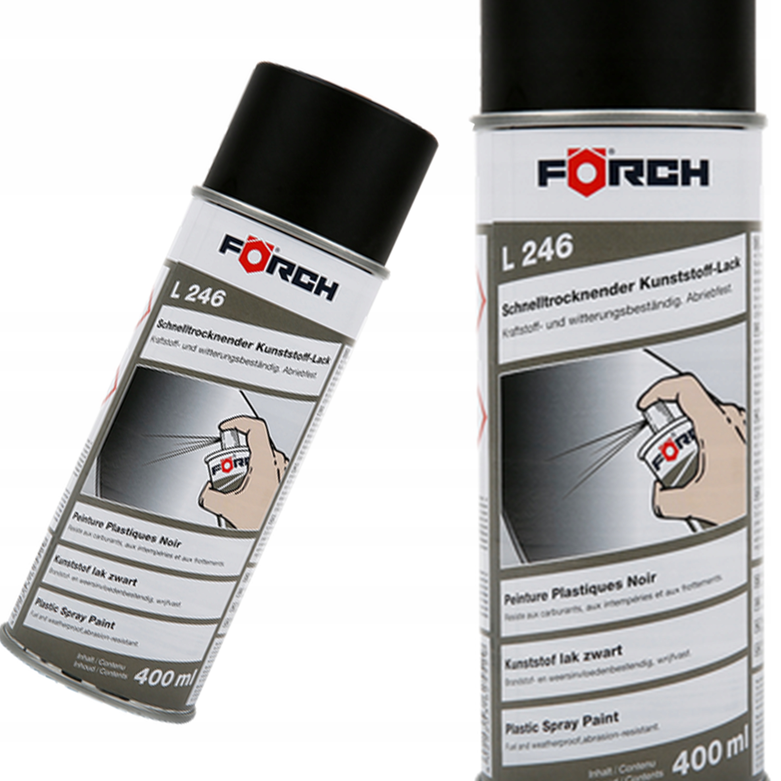 Lakier do tworzyw sztucznych Plastików elastyczny Czarny Forch L246 400ml