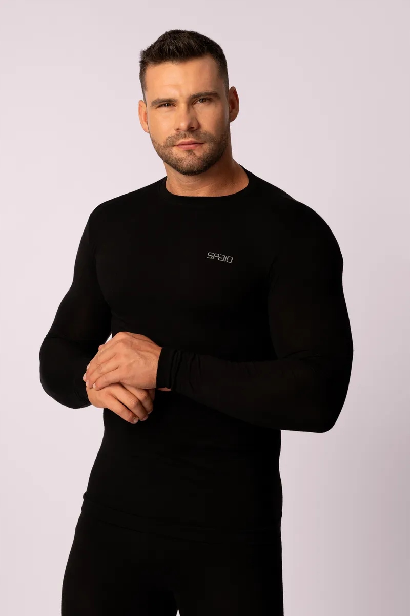 Termoaktívna košeľa Spaio Merino s dlhým rukávom Black rozmXL Teplá!