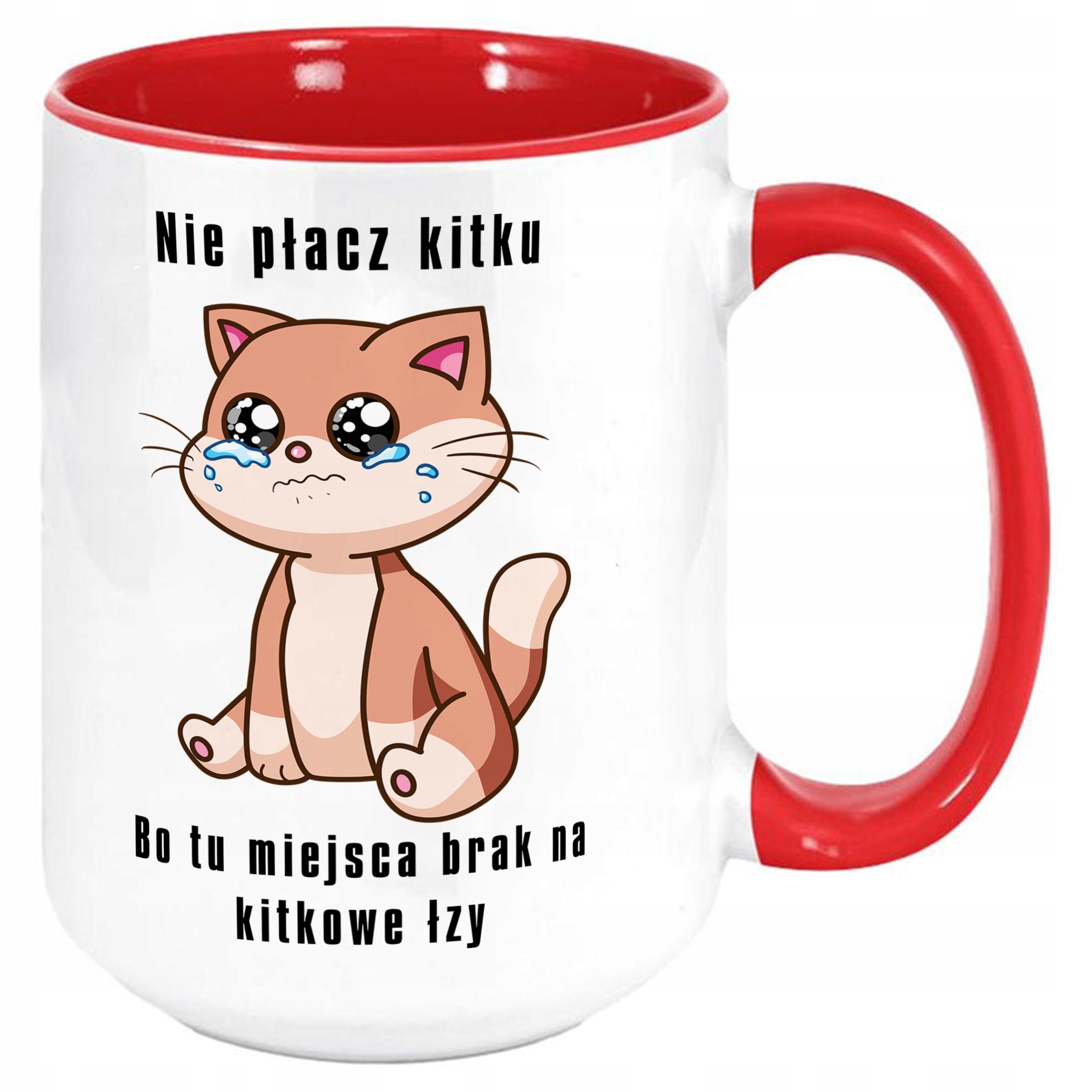 

Duży Kubek Ucho Wnętrze Czerw 440ml Kot Kitku 01