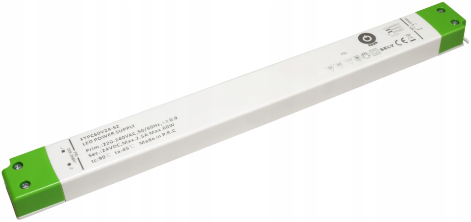 ZASILACZ IMPULSOWY STAŁONAPIĘCIOWY SLIM TAŚM LAMP LED 24V 60W POS PFC POWER
