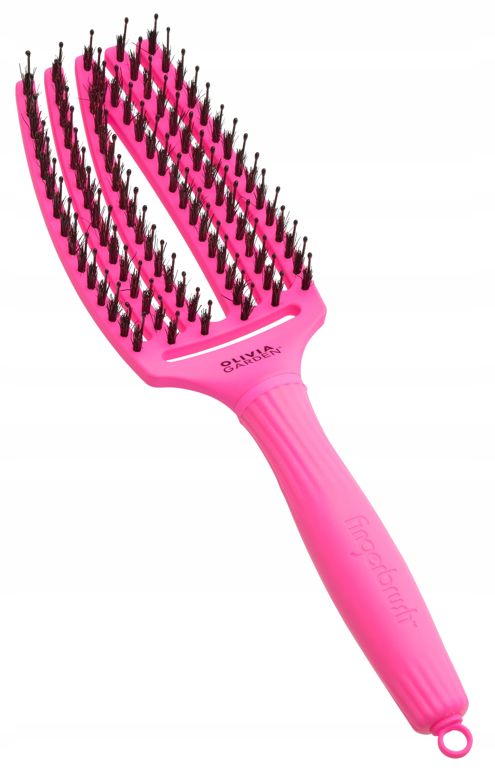 Olivia Garden Finger Brush Neon Pink kartáč na rozčesávání vlasů Ionic
