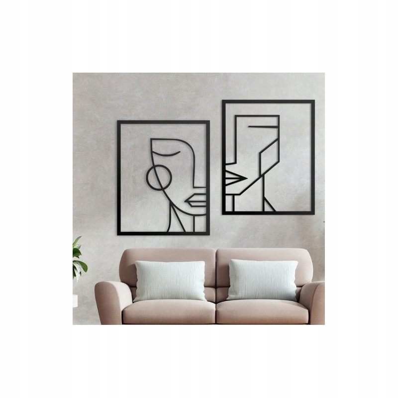 Moderný obraz geometrické tváre 2 prvky palisander 100x125 cm