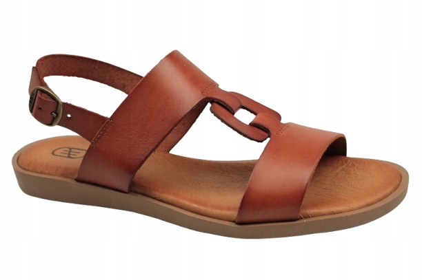 Hee Shoes dámské sandály 24364 kůže hnědé ploché vel.