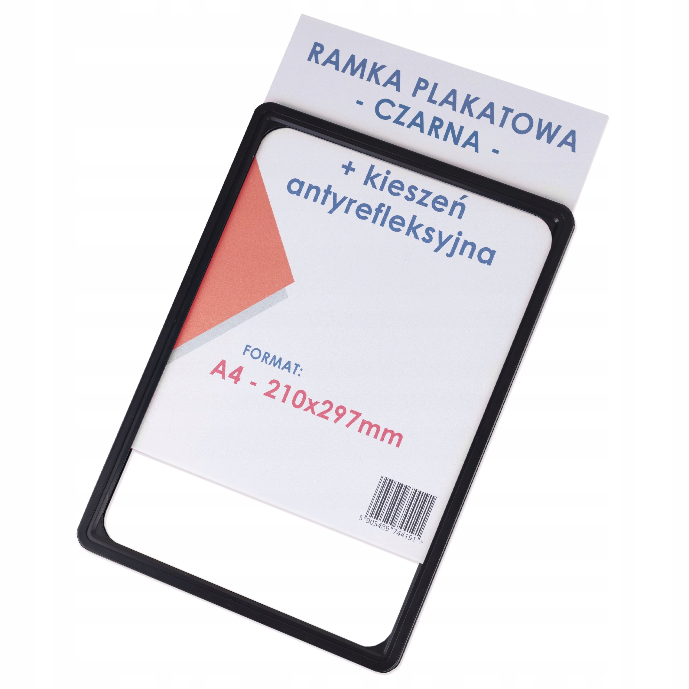 RAMKA PLAKATOWA A4 CZARNA + KIESZEŃ PLAKATOWA A4 UNIWERSALNA