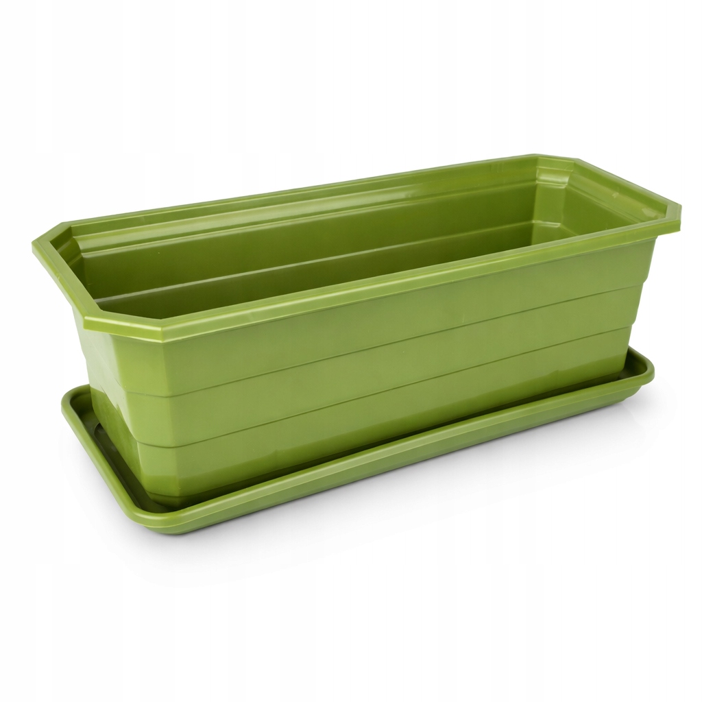 DONICZKA BALKONOWA + PODSTAWKA, Skrzynka na kwiaty 40x16,5 cm, OLIWKOWA