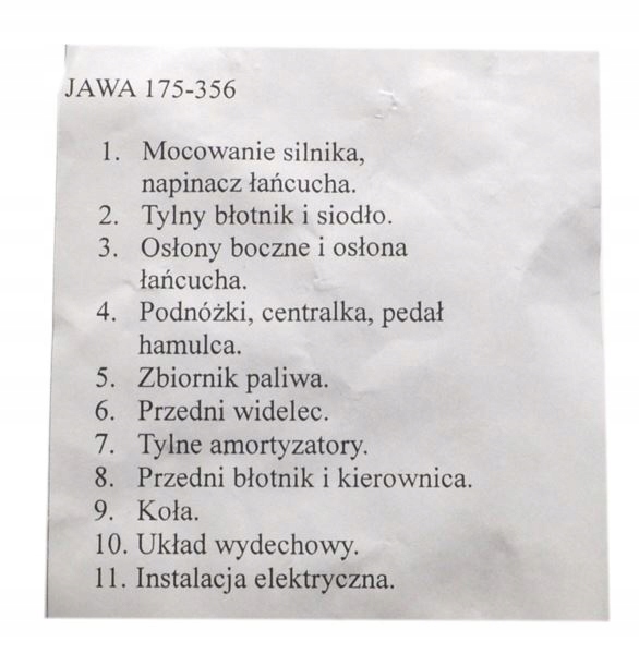 9695 - Гальванизированные болты для тела Jawa 175 356 Kivacka