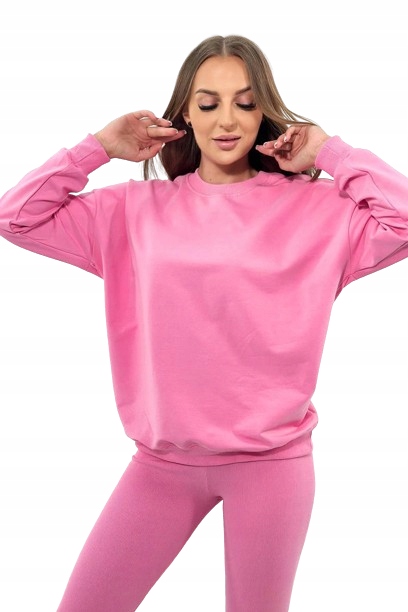 Komplet bavlněná mikina legíny světle růžová