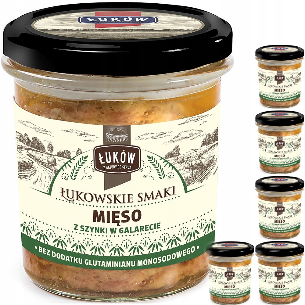 Łuków Maso ze šunky v želé 300 g Łuków sklenice x6