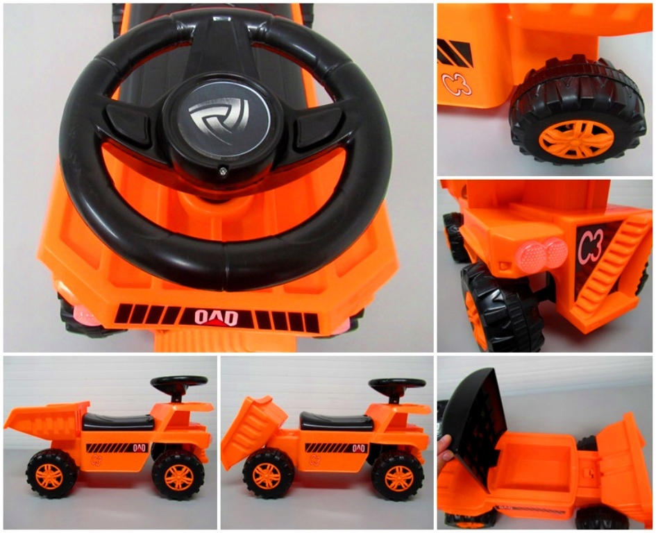 Jeździk J10 o Wywrotka, Muzyka, światła Waga produktu z opakowaniem jednostkowym 2.8 kg