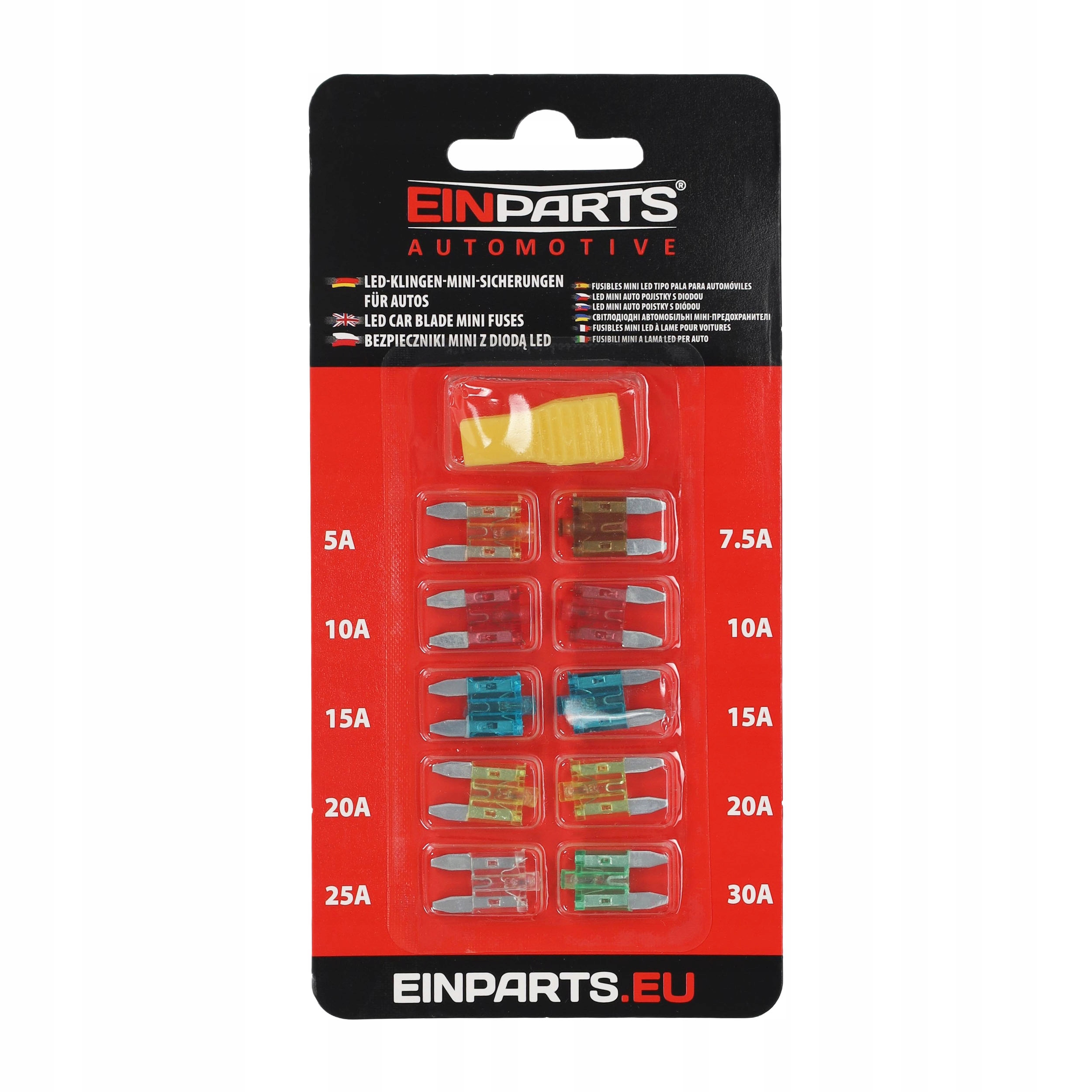 BEZPIECZNIKI SAMOCHODOWE PŁYTKOWE MINI ATO/ATM z LED 10 SZT