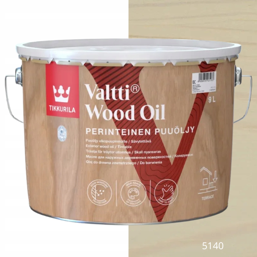 Tikkurila Valtti Wood Oil Olej Na Dřevo 9 L Barva 5140