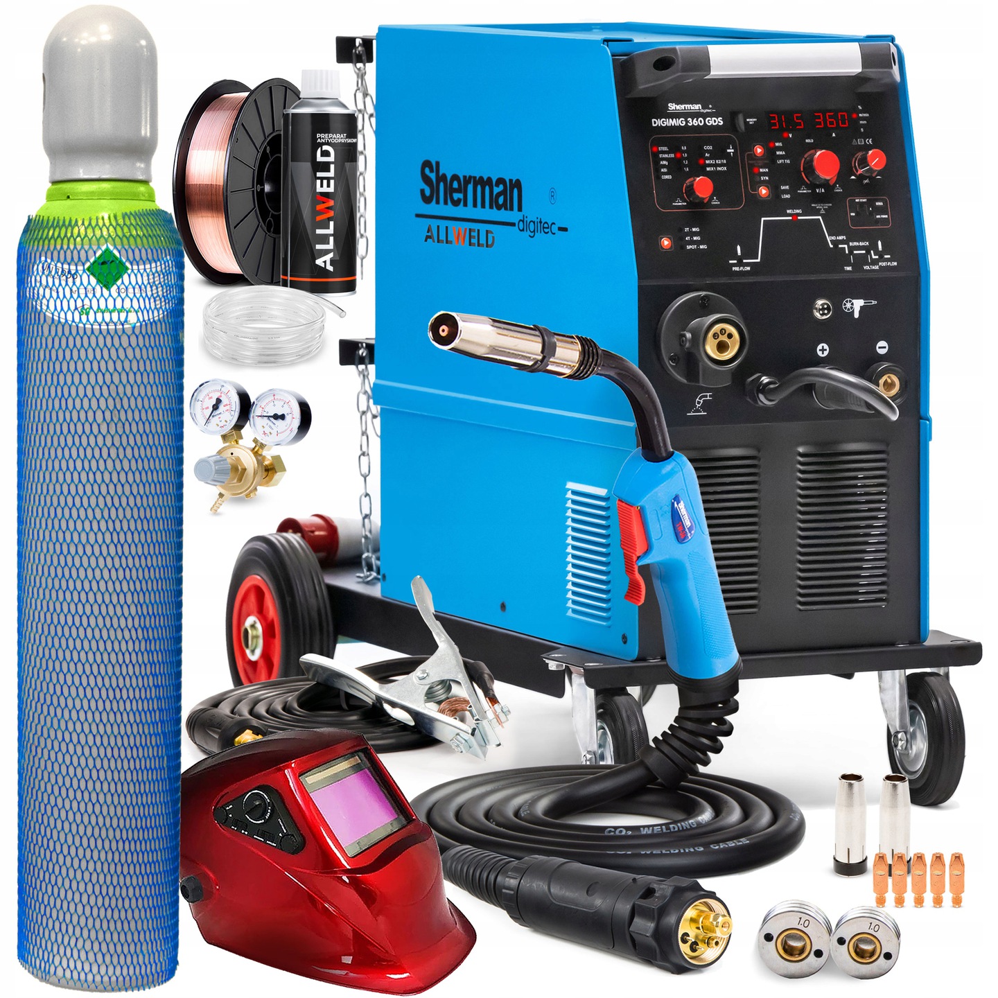 Invertorová Svářečka Sherman Mig 360 Gds Mig Mma Tig Hliník Synergie 3V1