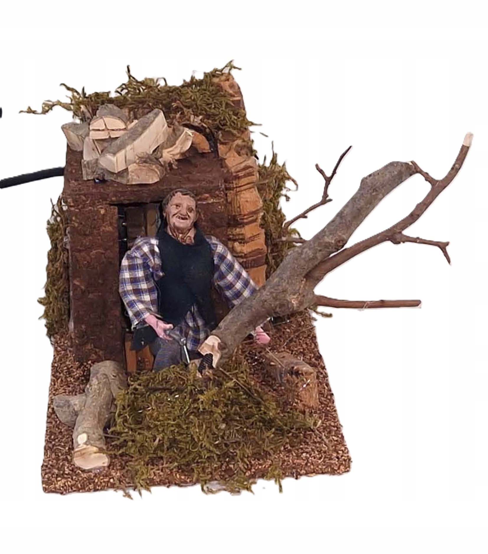 Pohyblivá Figúrka Do Betlehema "drvár S Rúbajúcim Sa Stromom" pre figúrky 12 cm