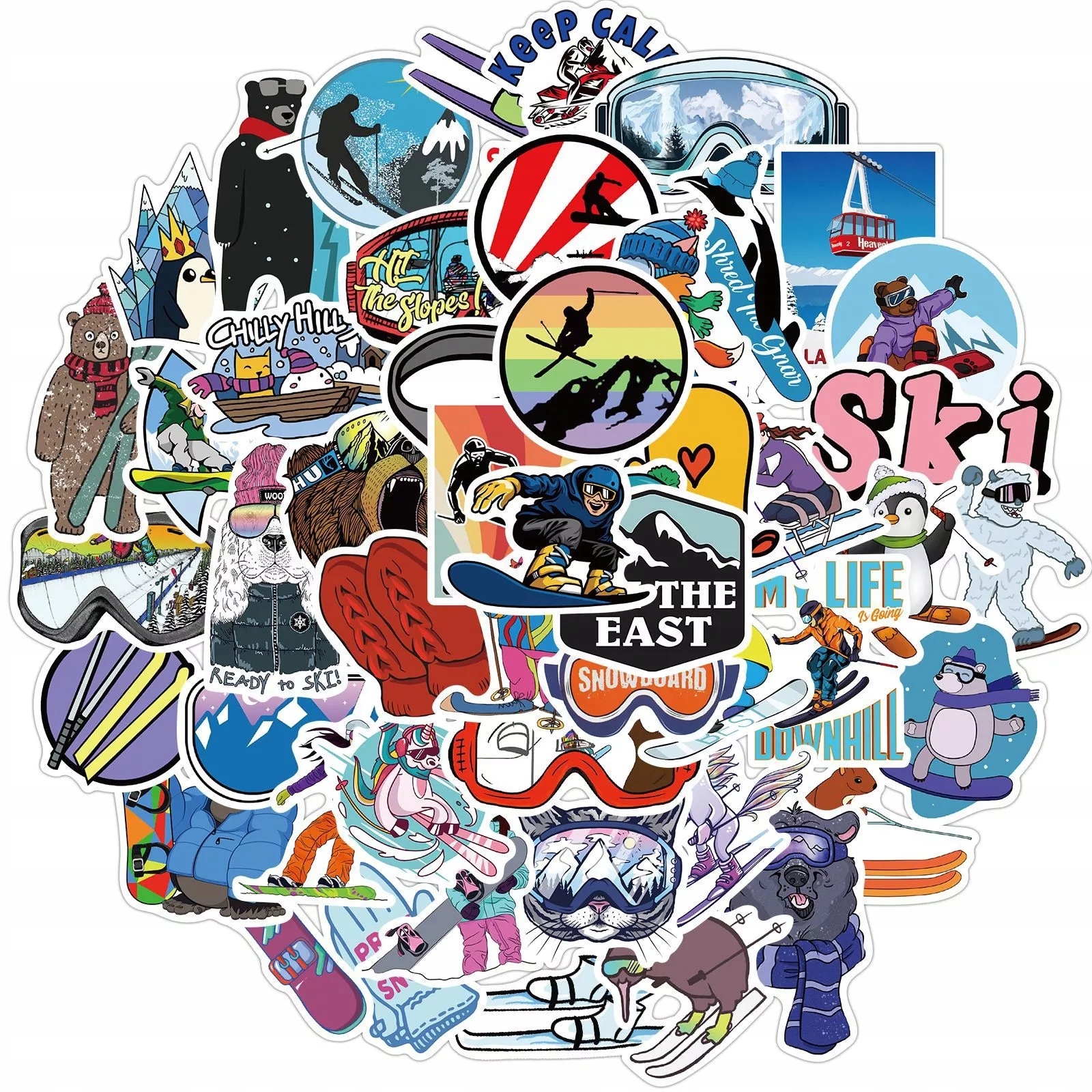 

Snowboard MIX Naklejki Wodoodporne Sticker 50szt