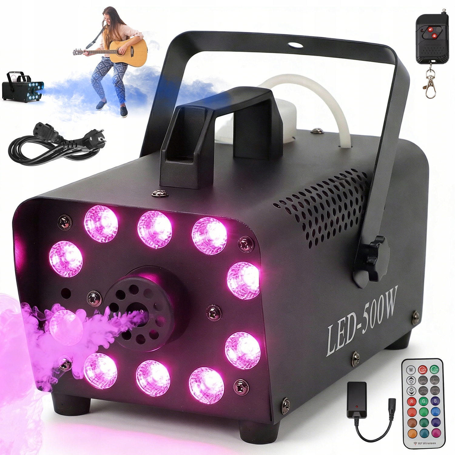 Výrobník Mlhového Kouře S Led Podsvícením, Lehký, Přenosný, 500W Dj