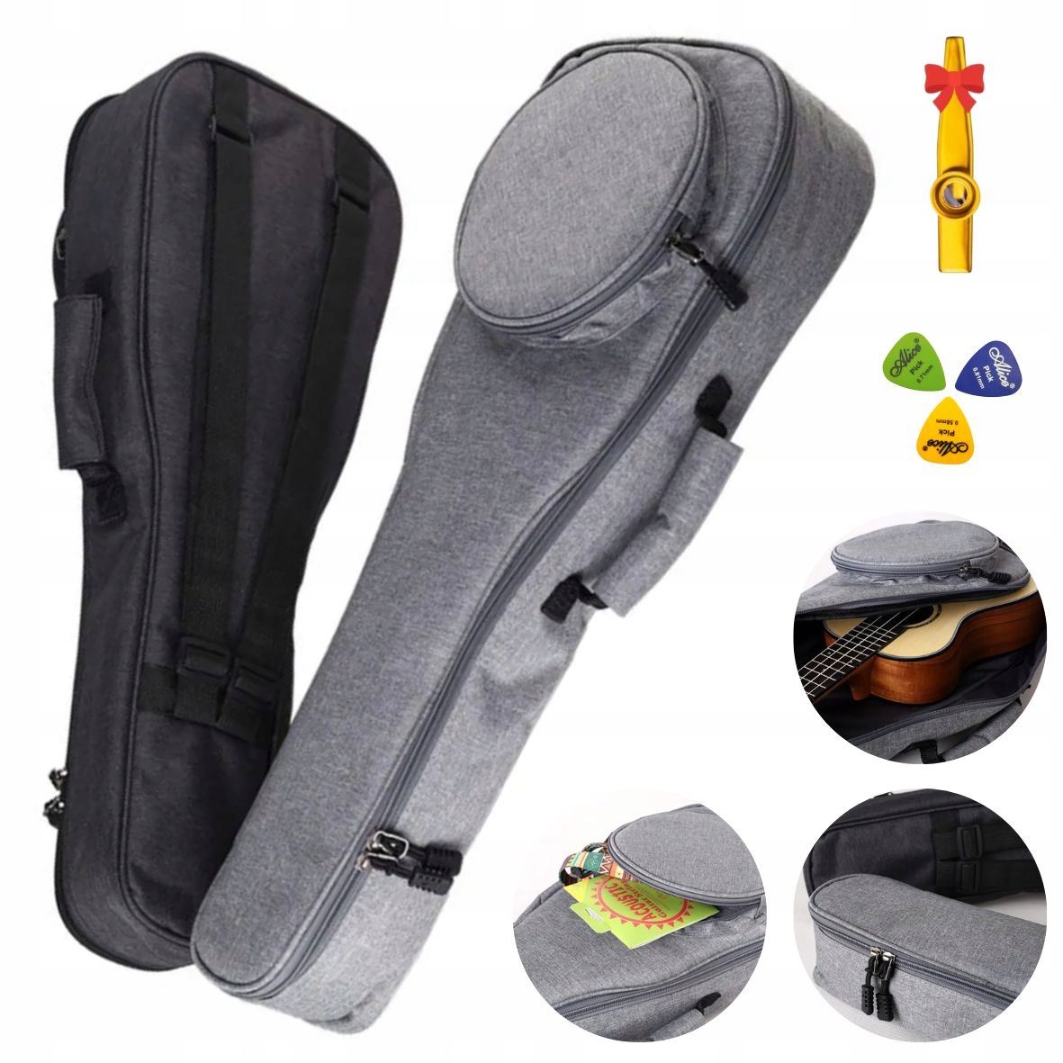 

Pokrowiec na ukulele 23' wodoodporny szary gratisy