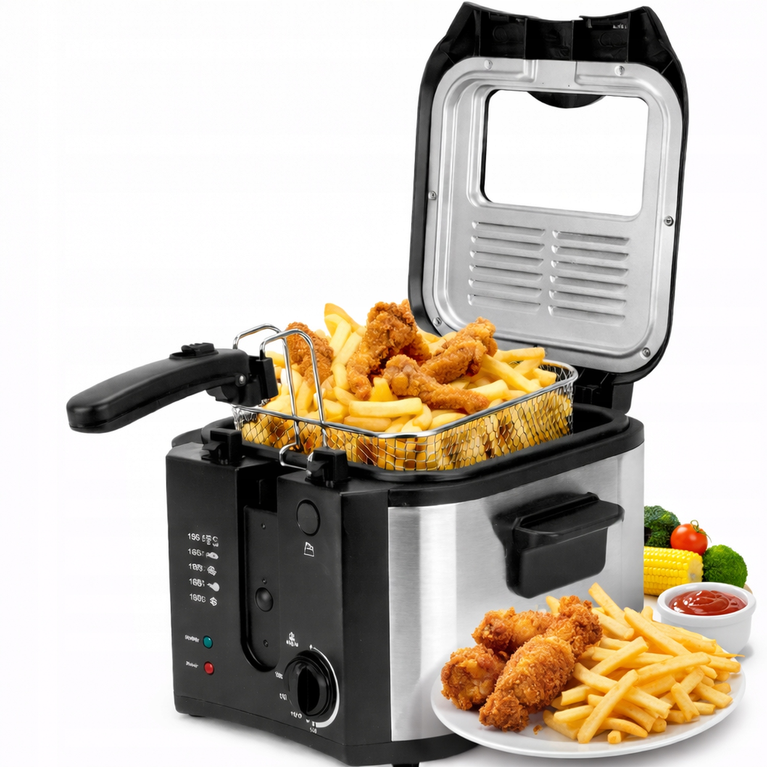 Fritéza tradiční olejová výkonná 1600 W 2,2 l