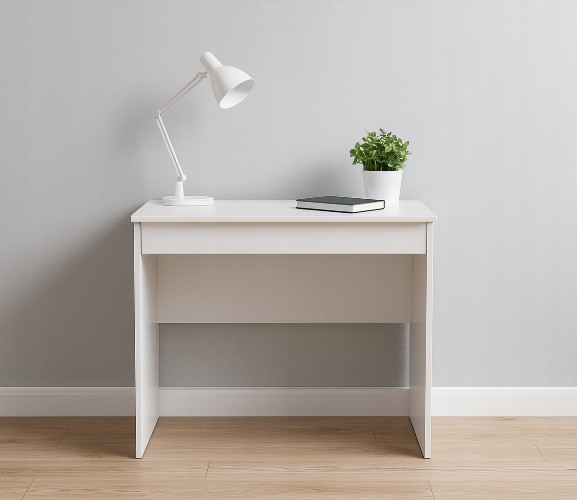 Počítačový stôl s zásuvkou/toaletný stolík 80 x 50 x 77 cm, biely mat