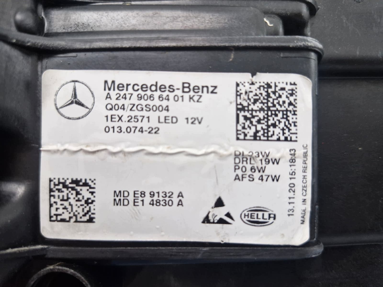 light right Mercedes GLA W247 FULL LED