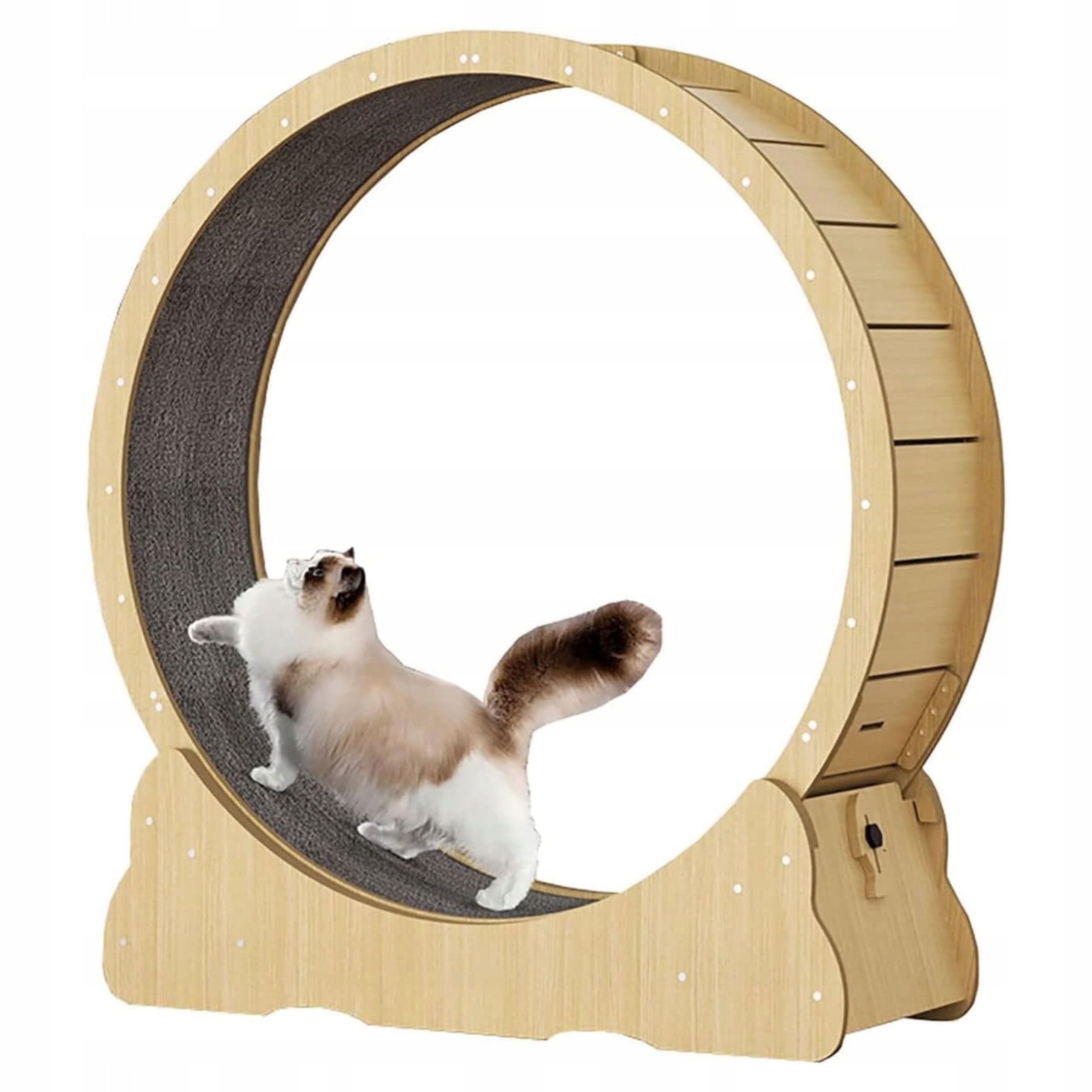 Kolo pro cvičení a běhání pro kočky dřevěné, tiché, se sisalovým kobercem