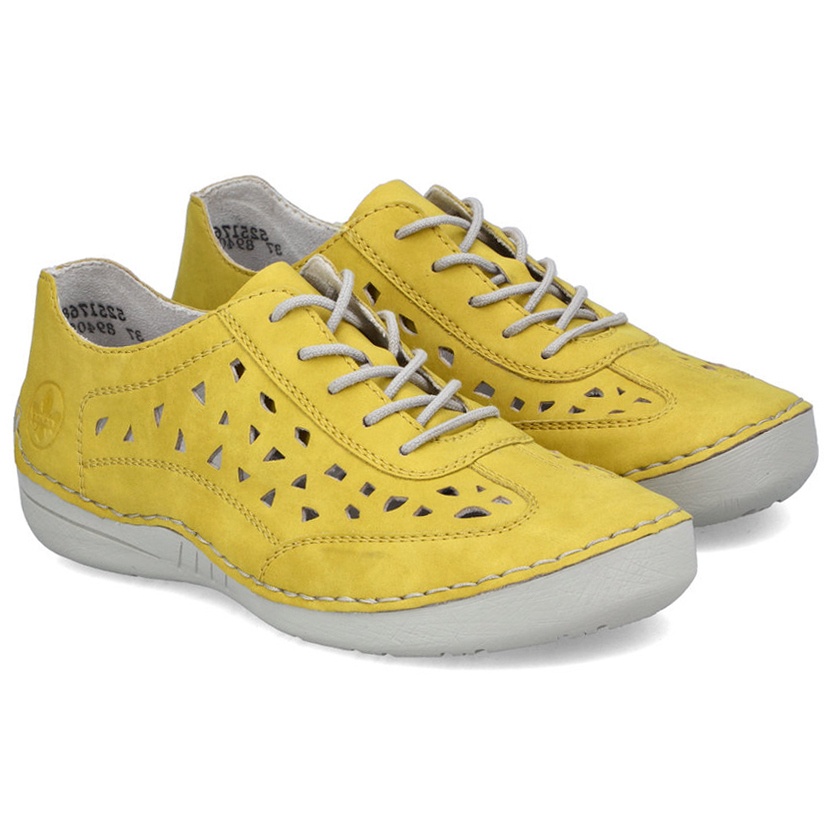 Dámské ažurové polobotky Rieker 52517-68 Yellow žluté Eko Kůže VEL.37